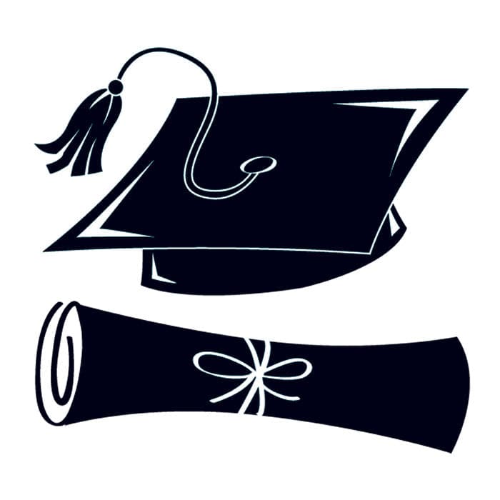 graduation day clipart black and white