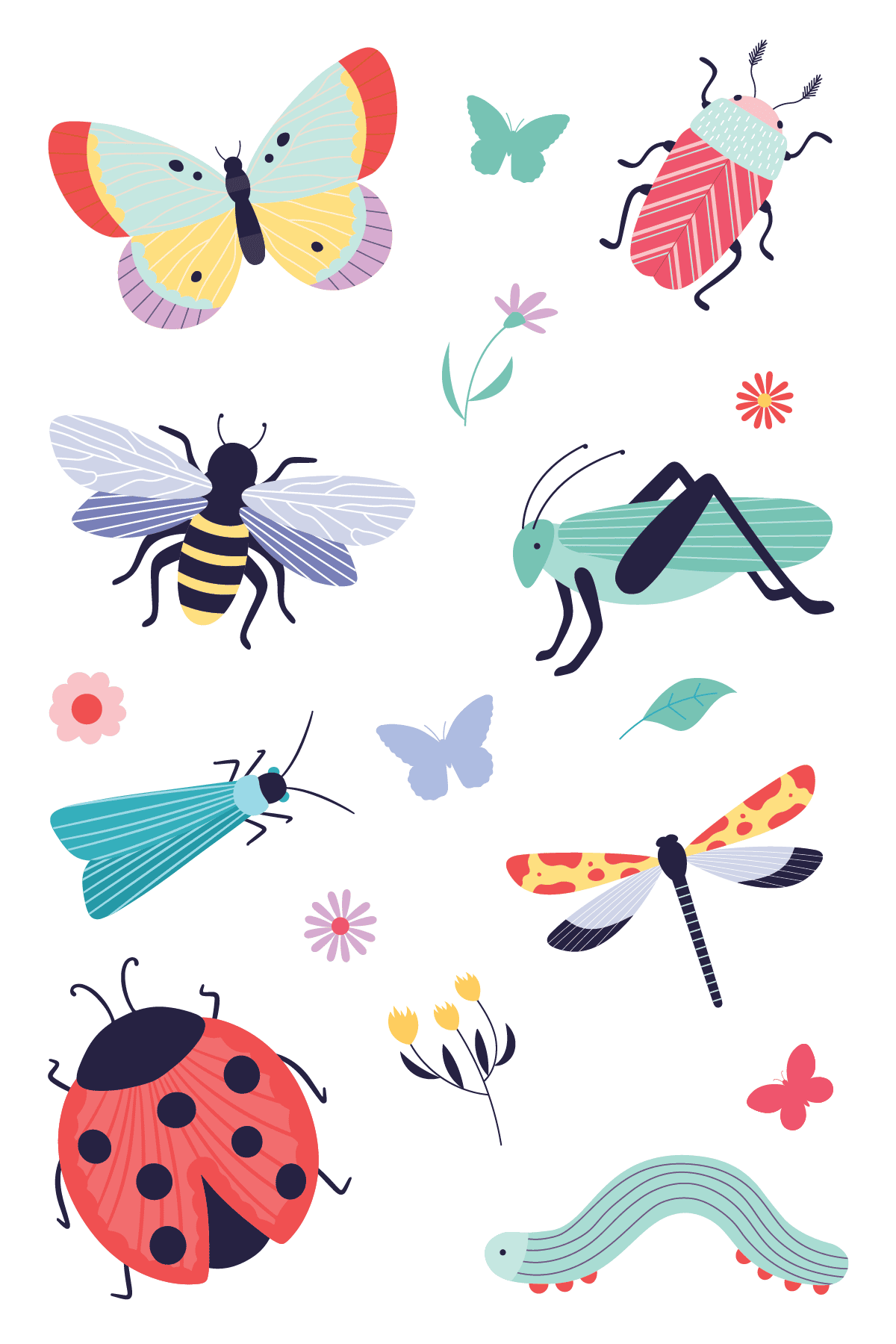 Insect Tattoo Sheet 4 in x 6 in