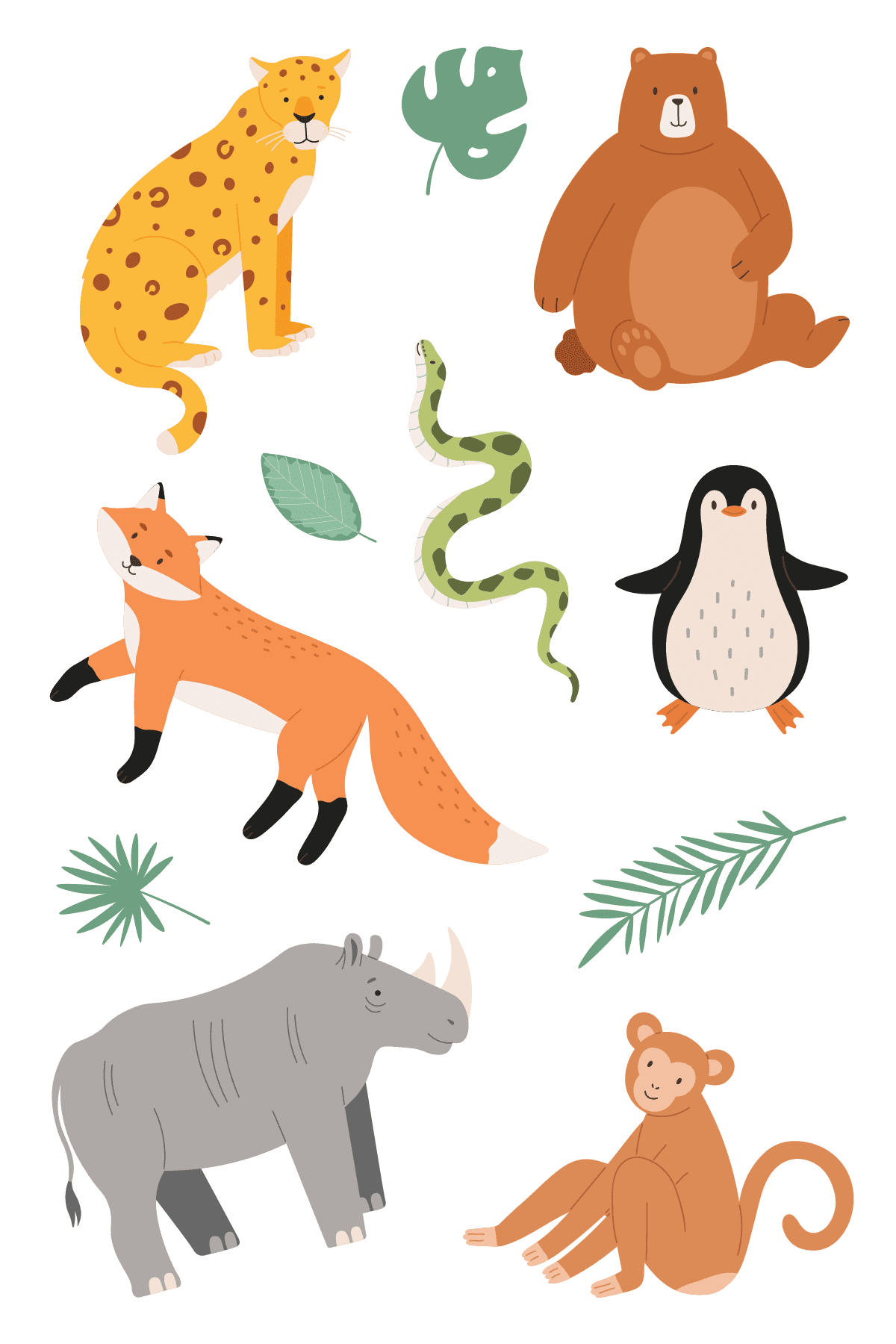 Mountain Animal Tattoo Sheet 4 in x 6 in