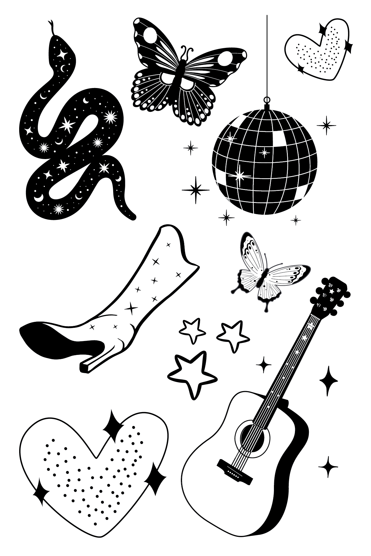 Concert Musts Tattoo Sheet 4 in x 6 in