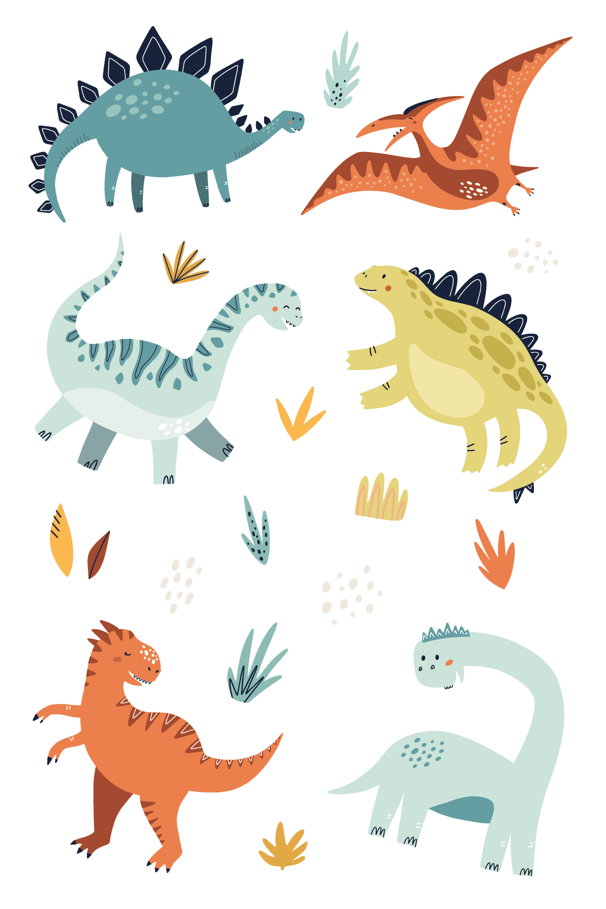 Dinosaurs Tattoo Sheet 4 in x 6 in