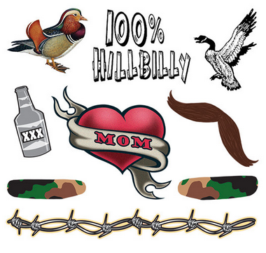 hillbilly tattoo set|lazy tattoo costume