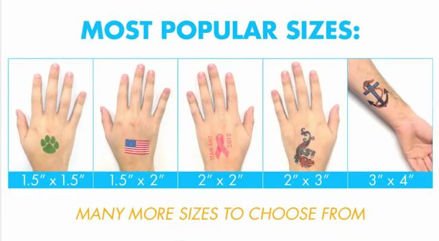 How Long Does It Take To Get A Tattoo Tattoo Size And Time Chart