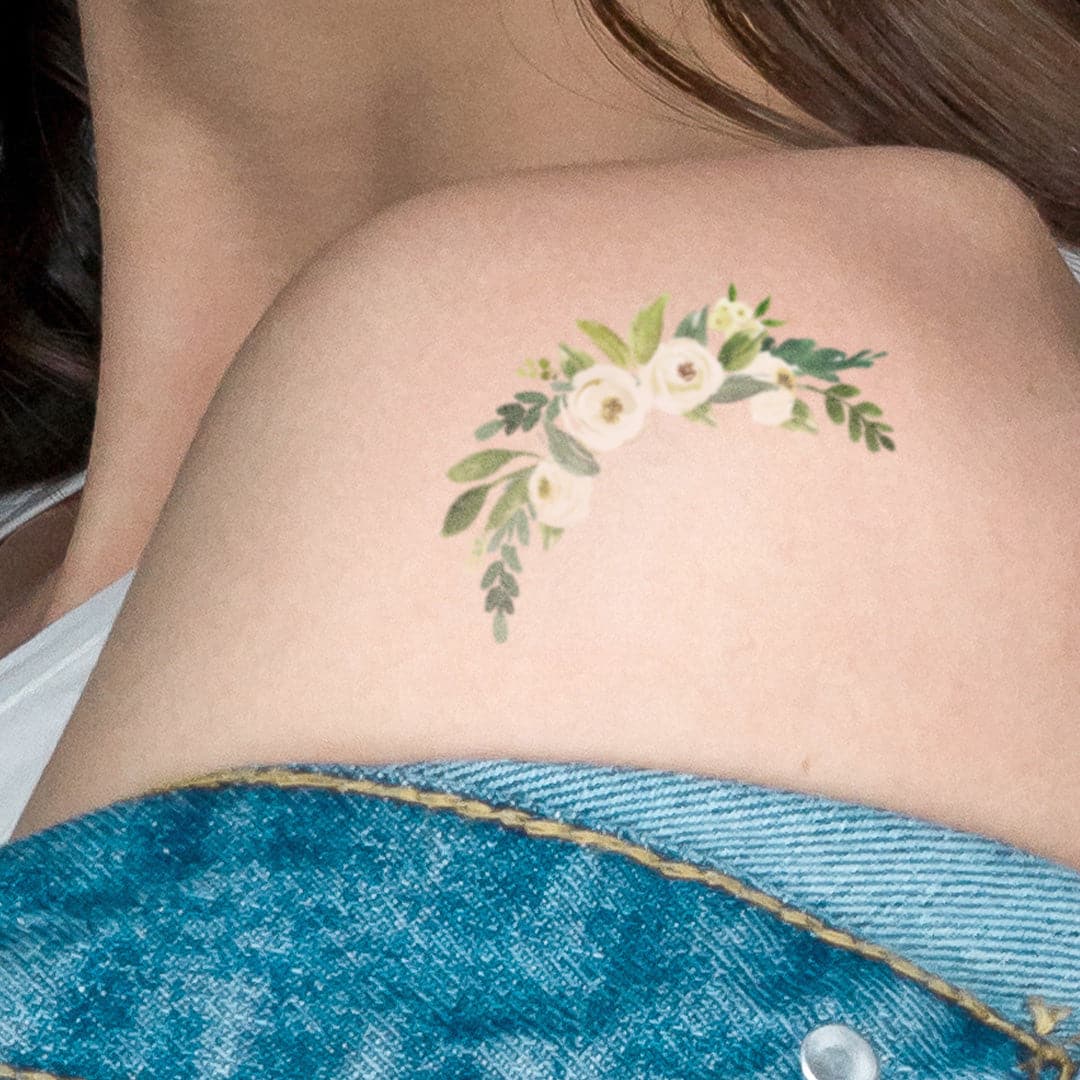 Watercolor Flowers Small Fresh Ancient Style Tattoo Stickers - Temu