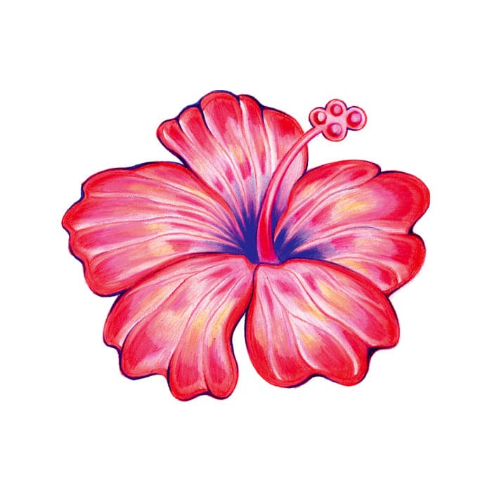 hawaiian flower tribal drawings