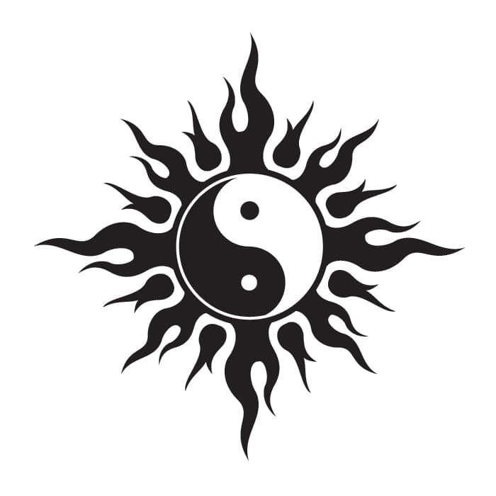 Tribal Yin Yang Temporary Tattoo