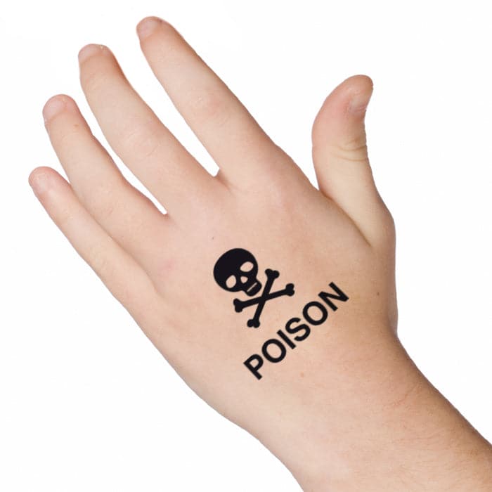 skull and crossbones poison tattoo