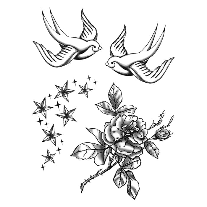 sparrow outline tattoo
