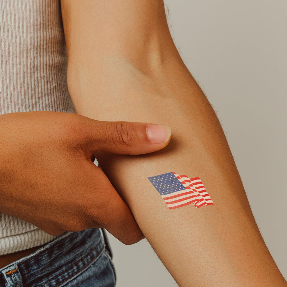 Wavy Flag Temporary Tattoo 2 in x 2 in