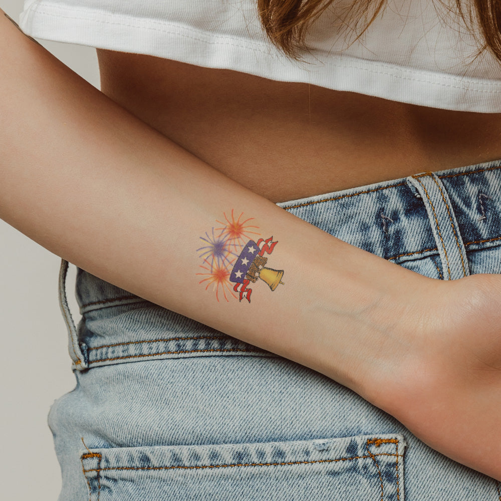 Liberty Bell Temporary Tattoo 2 in x 2 in