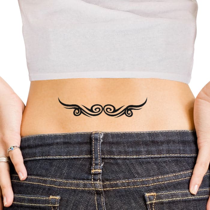 Attractive Blue Butterfly Tattoo For Women Lower Back – Truetattoos