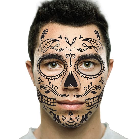 Skull Face Temporary Tattoo