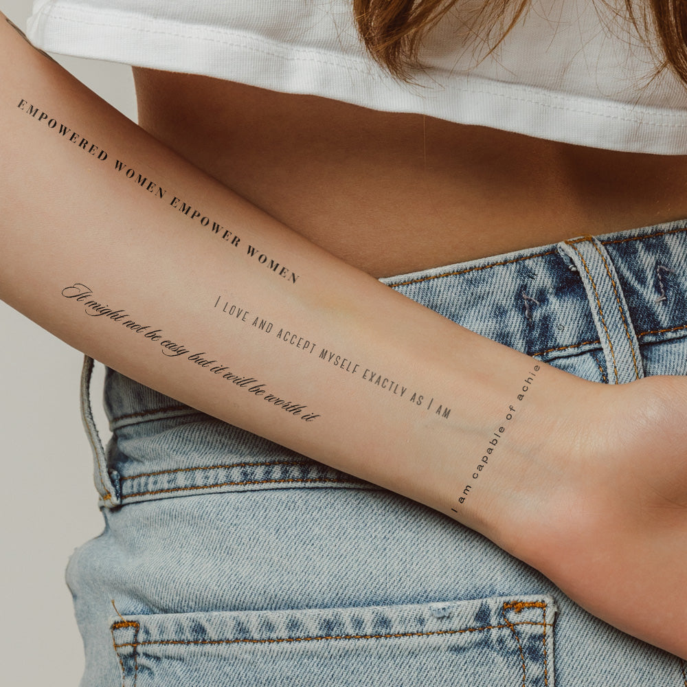 Words to Live By #3 - Temporary Tattoo 1.5 in x 4.5 in