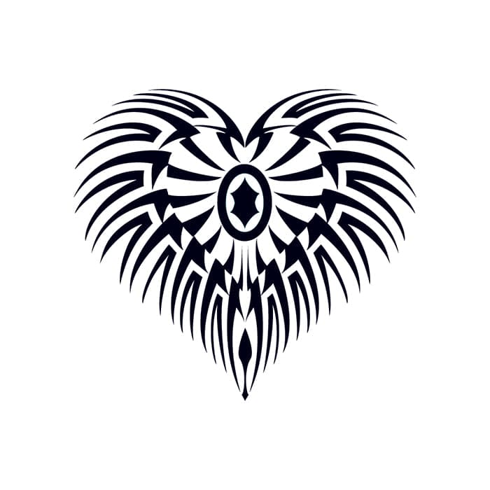 Glow In The Dark Tribal Heart Temporary Tattoo Temporary Tattoos   GID TRI 12 1024x1024 