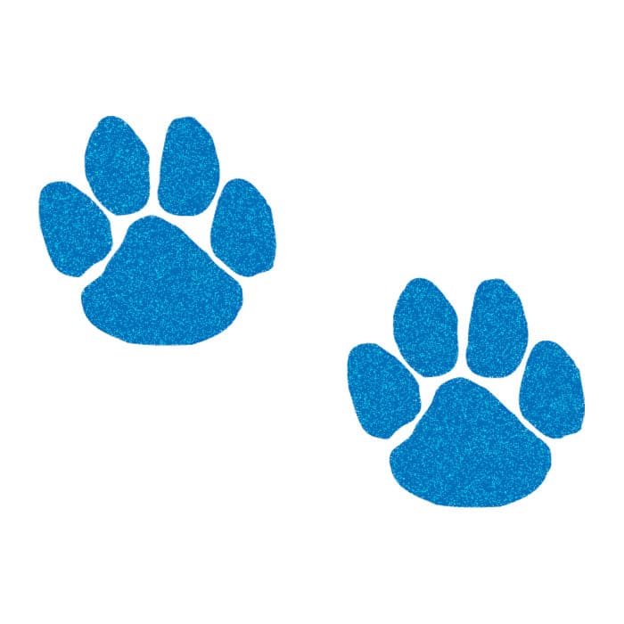 blue paw print logo