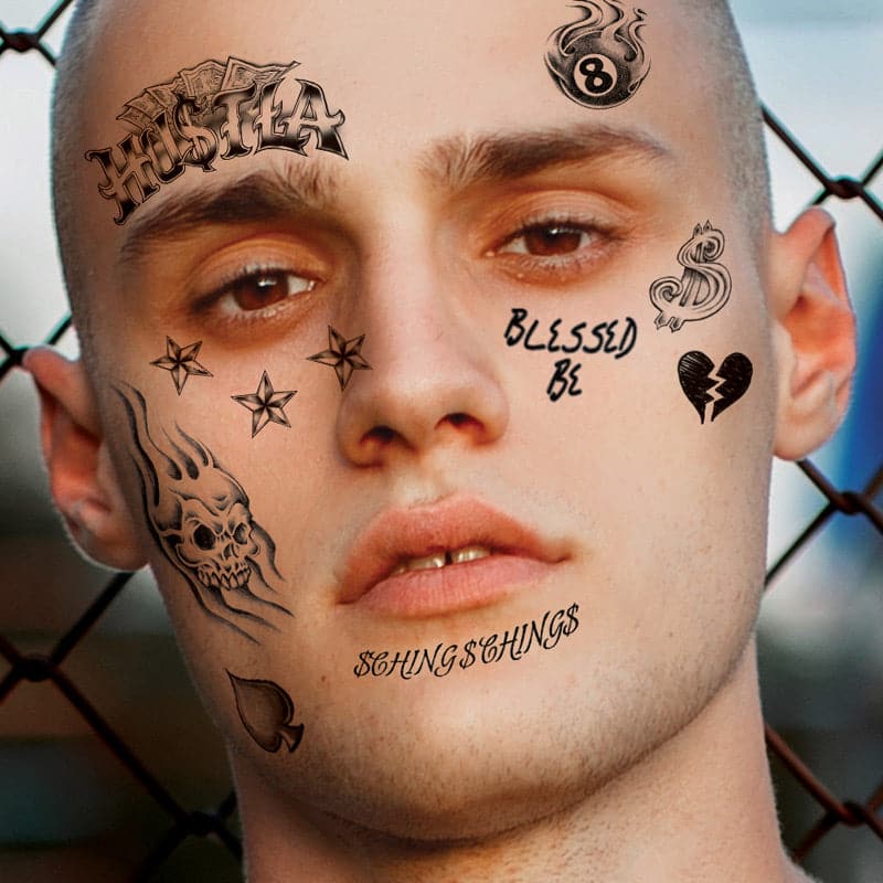 Fake Adult Face Gangster Tattoos