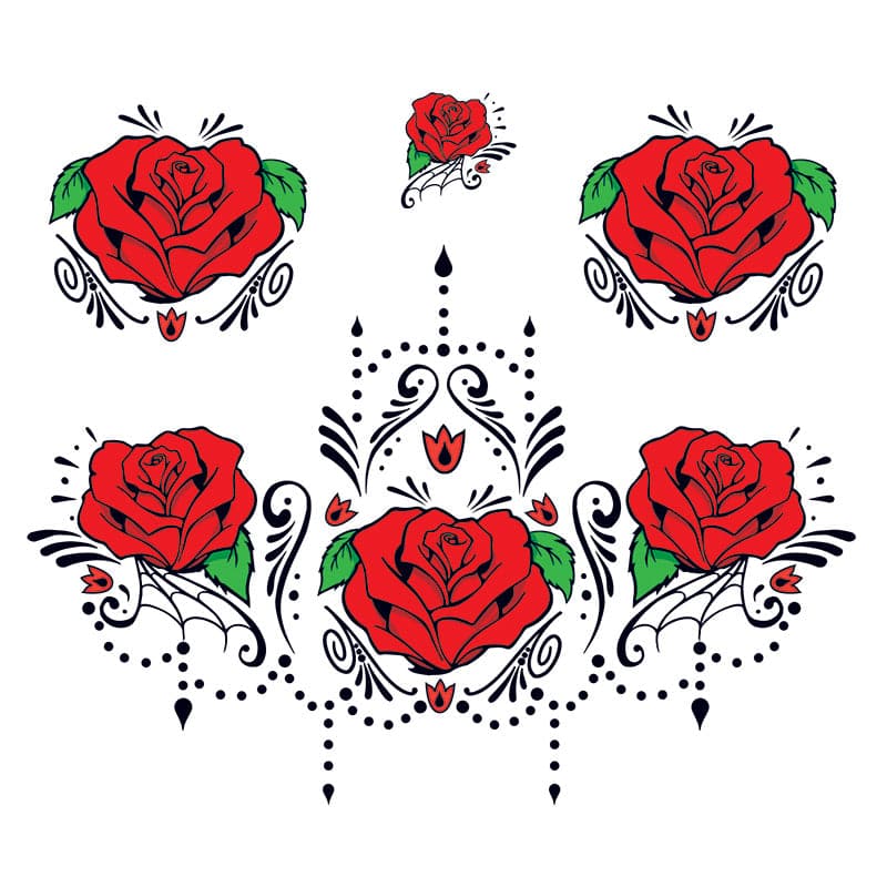 Tatmods Red Heart With Trible Design Temporary Tattoo For Men And Woman  Waterproof Body Tattoo : Amazon.in: Beauty