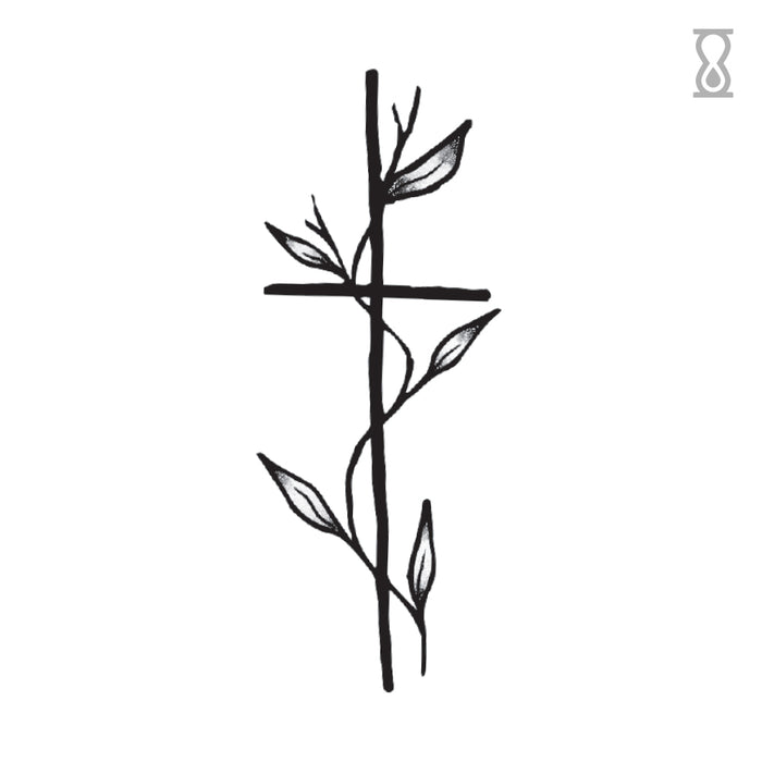 Vine Cross Semi-Permanent Tattoo