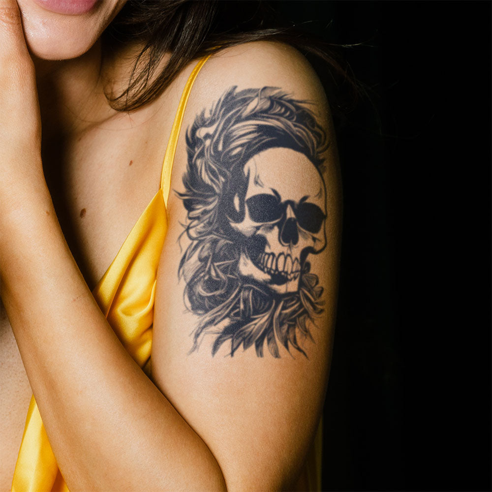 Crow Skull Waterproof Temporary Tattoo Sticker Skeleton - Temu