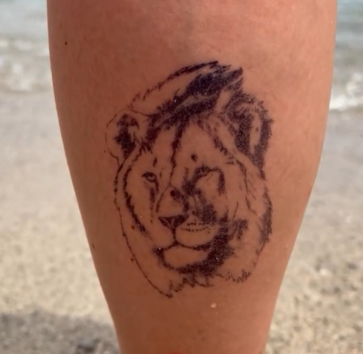 Lion Semi Perm Tattoo