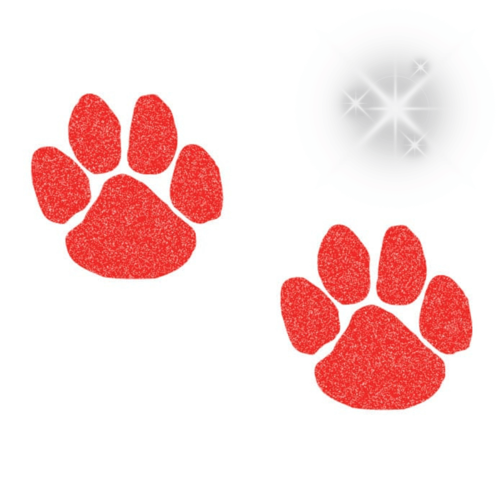 Red Glitter Paw Temporary Tattoo