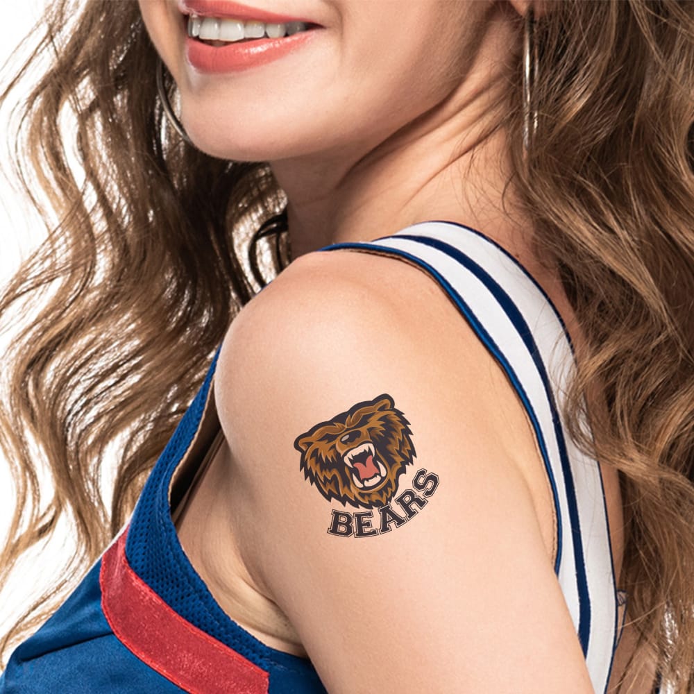 Bears Mascot Temporary Tattoo 2 in x 2 in