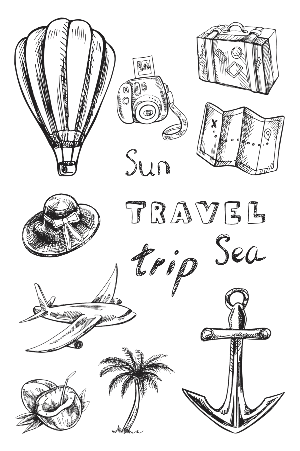 Travel Tattoo Sheet 4 in x 6 in