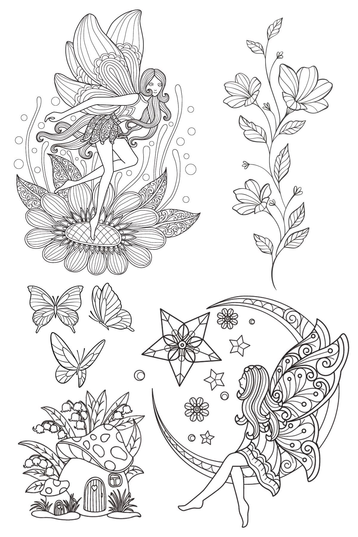 Fairy Tattoo Sheet 4 in x 6 in