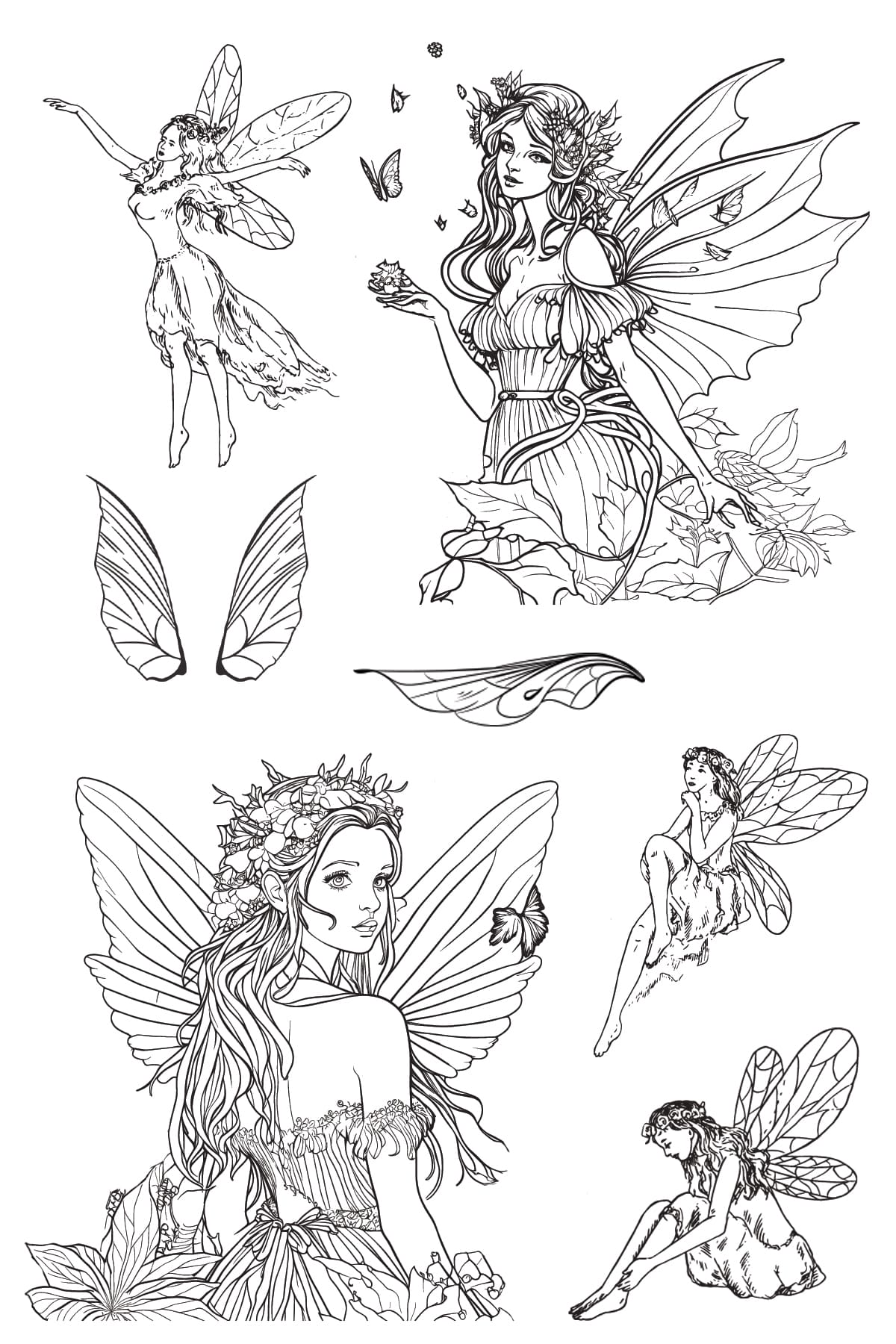 Fairy Friends Tattoo Sheet 4 in x 6 in