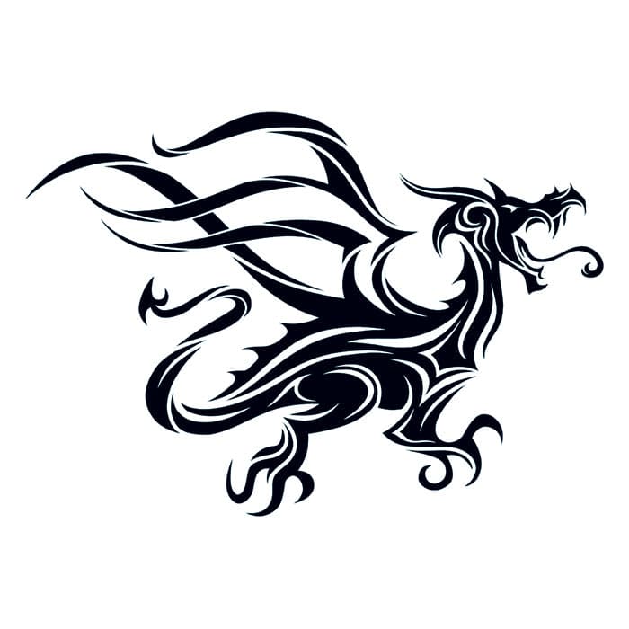 Black Tribal Dragon Temporary Tattoo – Temporary Tattoos