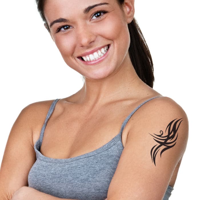 University of Iowa (UI) Hawkeyes - Waterless Peel & Stick Temporary Spirit  Tattoos - 4-Piece - Black Hawk Eye Logo on Gold Heart - Fanapeel