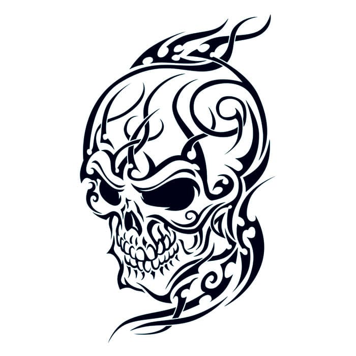 skull tribal tattoo stencils