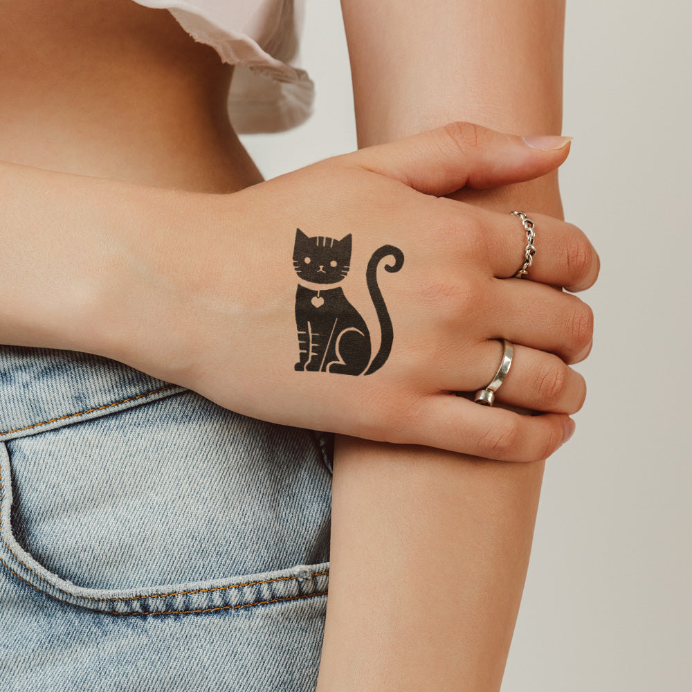 Black Cat Temporary Tattoo 2 in x 2 in