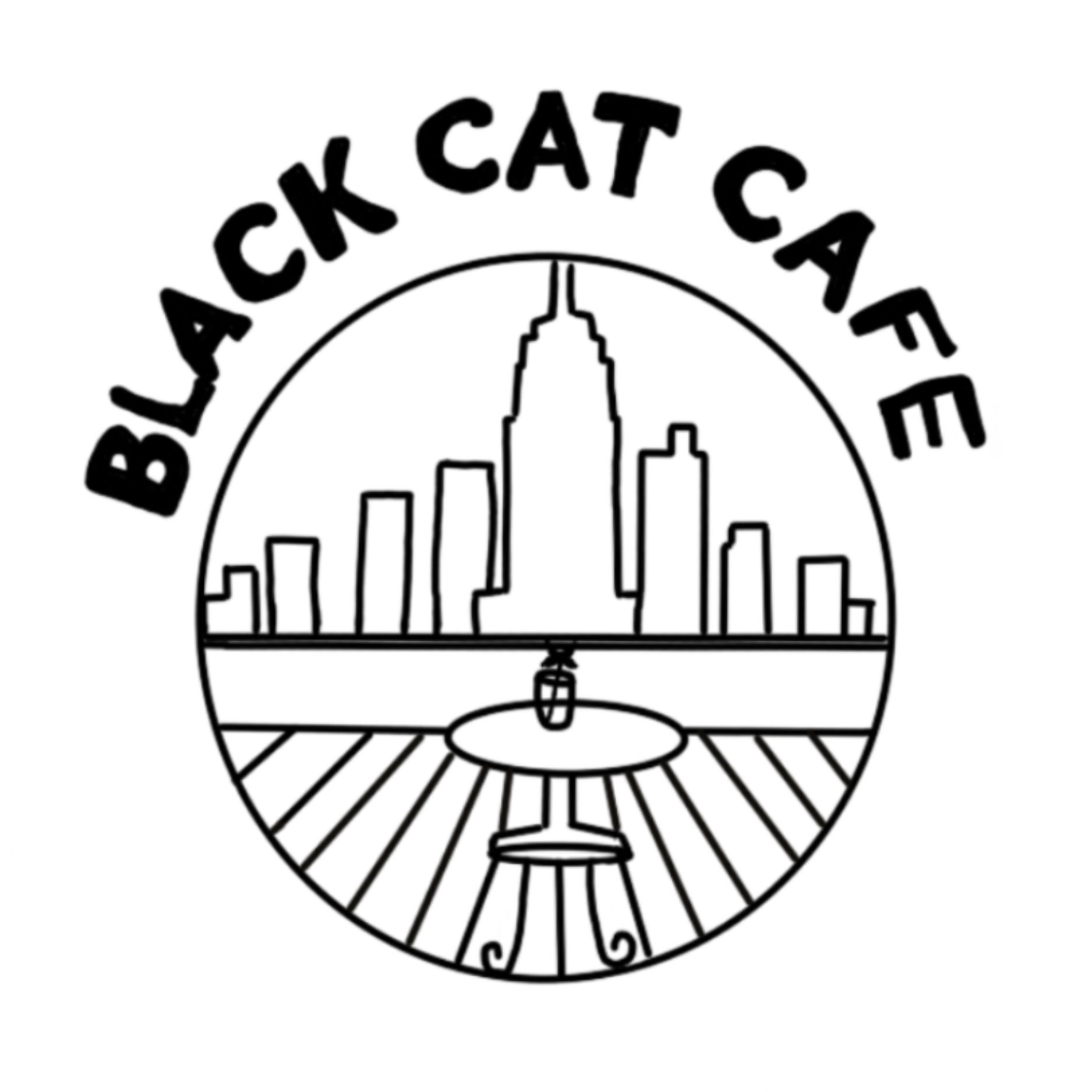 Black Cat Café Temporary Tattoo 2 in x 2 in