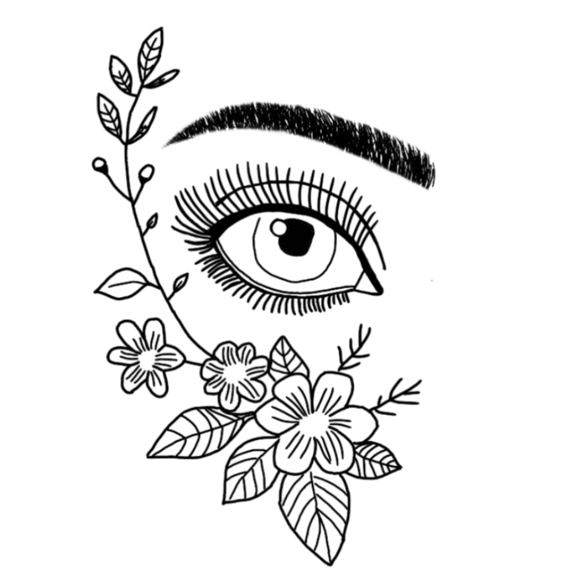 Floral Eye Temporary Tattoo 2 in x 2 in