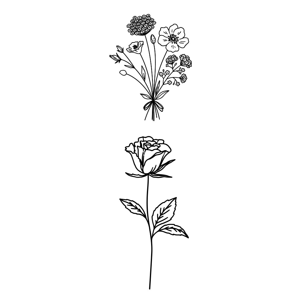 Simple flower design | Wildflower tattoo, Simple tattoos, Vine tattoos