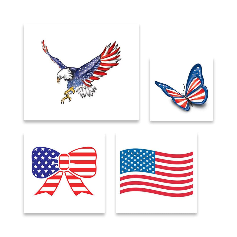4th of July Temporary Tattoo 30-Pack