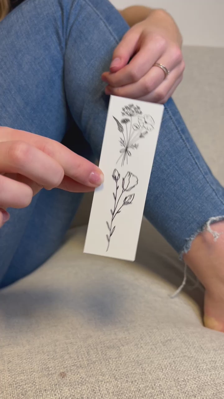 Fine line Flower Temporary Tattoo Video