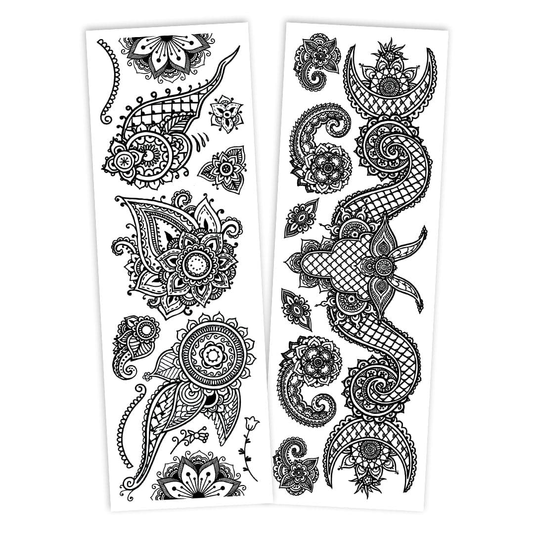 Amazon.com: Black Paisley Mehndi Henna Tattoo Designs Unique Indian Sign :  Cell Phones & Accessories