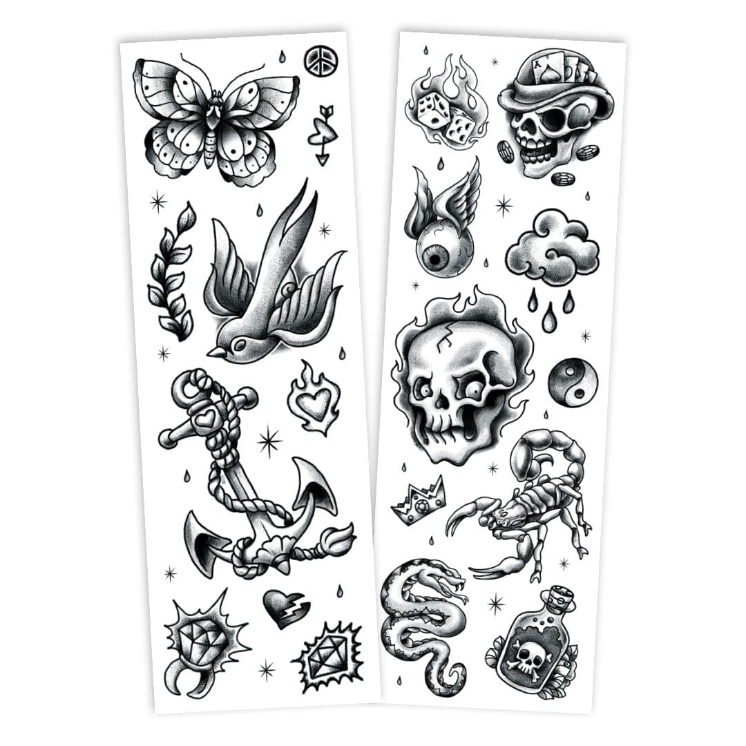 Extra Large waterproof Temporary Tattoos 8 Sheets Full Arm Fake Tattoos and  8 Sheets Half Arm Tattoo Stickers for Men and Women (22.83