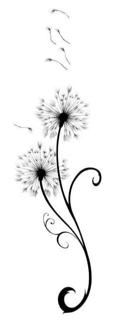 dandelion black and white tattoo