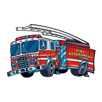 Drawing truck fire rescue urgency attention Vector Image