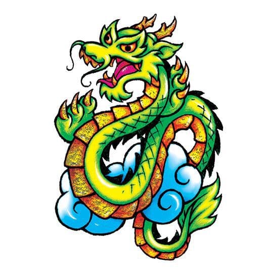 Metallic Classic Dragon Temporary Tattoo – Temporary Tattoos