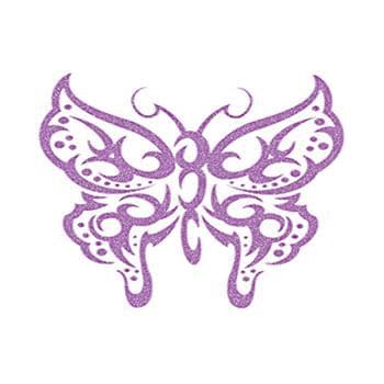 Glitter Purple Tribal Butterfly Temporary Tattoo – Temporary Tattoos