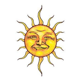 Glitter Sun Face Temporary Tattoo – Temporary Tattoos