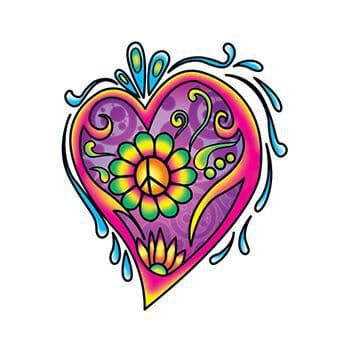 Amazon.com : Qpout 96pcs Glow In The Dark Hippie Tattoos Stickers Groovy  70s 80s 90s Temporary Tattoos for Kids,Waterproof Love and Peace Sign  Luminous Face Tattoos Flower Power Rainbow Hippie Theme Party :