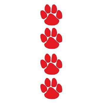 red paw print logo