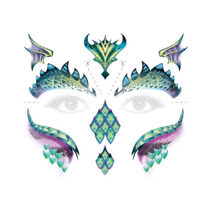 Dragon Face Temporary Tattoo