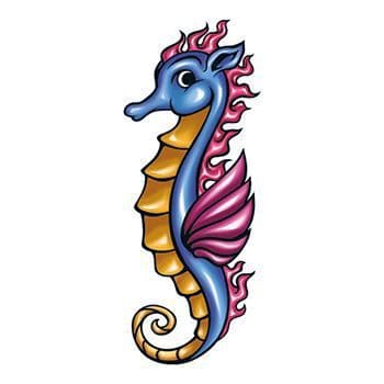 Seahorse Watercolor Tattoo on Ribs - Best Tattoo Ideas Gallery